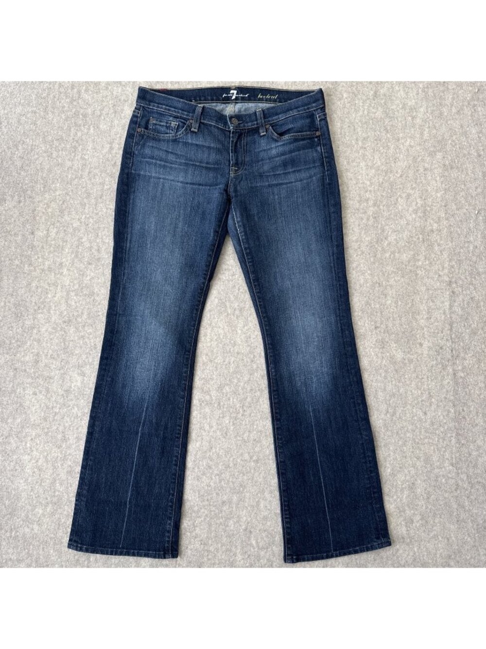 7 For All Mankind Bootcut Jeans Womens 30 Dark Wash Low Rise‎ Stretch USA